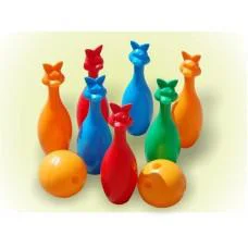 Набір кегель Зайці 7 шт., 2 кулі, Бамсик