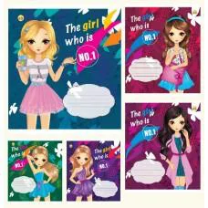 Зошити учнівські 24 аркуша лінія Тверда 32301 Super Girls,20 шт. в упаковці