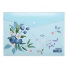 Папка конверт на кнопці ARABESKI, А4, матовий напівпрозорий, пластик, чароїт, ціна за 2 шт. //