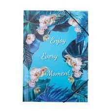 Папка на гумці, А4, Exotic, блакитний