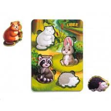 Вкладиші Лісові тварини 1 (фон з підказкою) 16×12×0,6 см Ubee