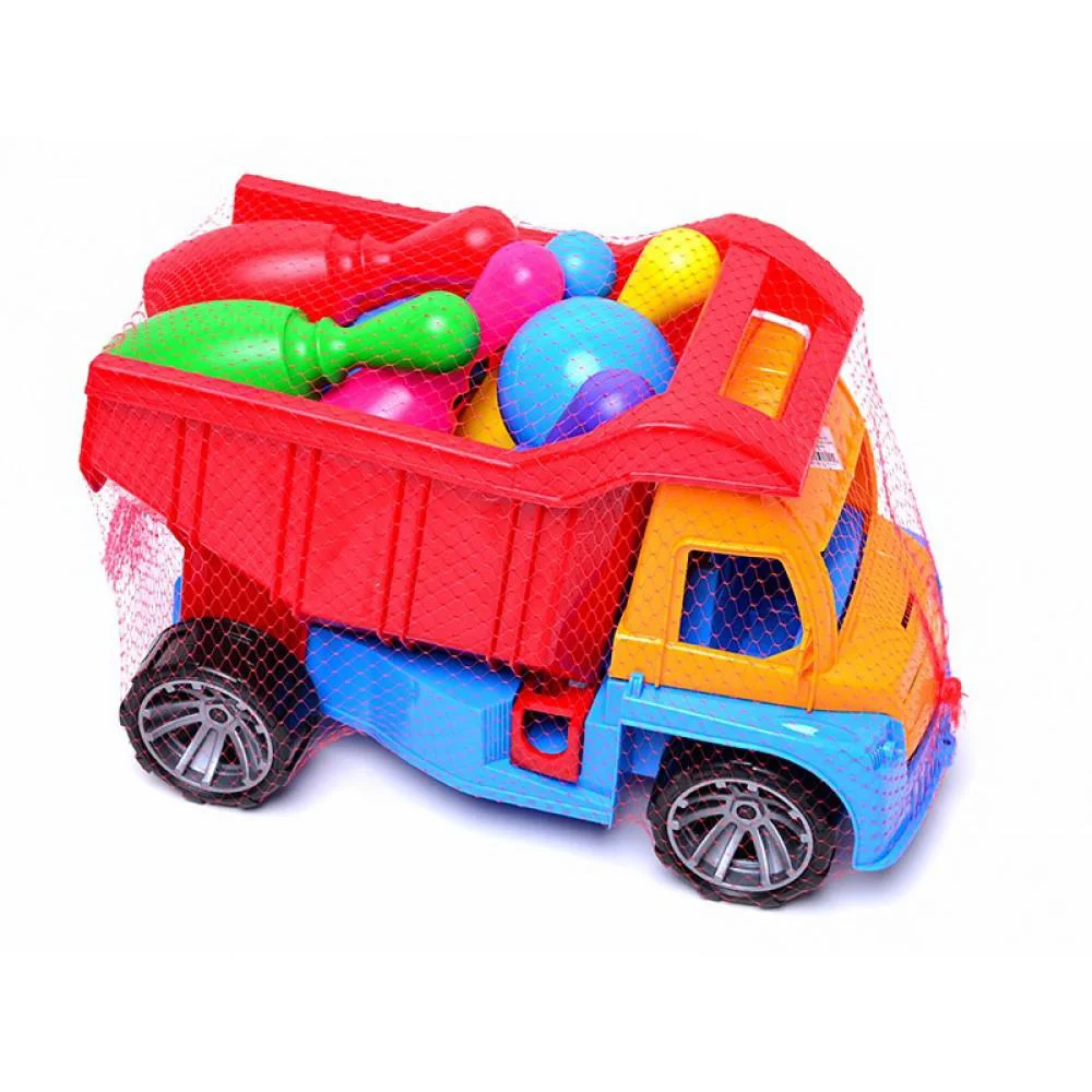 Грузовик Алекс с кеглями малыми, 084, Бамсик, 6 шт., 1 шар