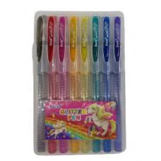 Набір гелевих ручок із блиском та запахом, 8 кольорів, у пластиковій коробці
