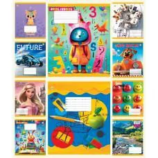 Зошити учнівські 12 аркушів клітинка Тверда Мікс 2, 25 шт. в упаковці Зошити учнівські 12 аркушів клітинка Тверда Мікс 2, 25 шт. в упаковці