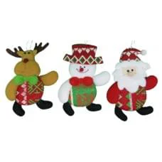 Прикраса на ялинку м'яке Дід Мороз Сніговик Олень 13 см (В асортименті) 62838
