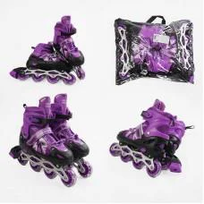 Роликові ковзани, розмір 39-43, PVC колеса, устілка 24-27 см, фіолетовий, INLINE SKATE, 40566-L