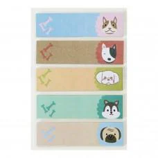 Закладки паперові Dogs KIDS Line, з клейким шаром, 44x12 мм, 5 дизайнів по 20 аркушів