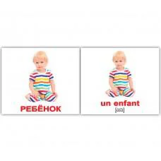 Міні картки (російська-французька) в наборі 20 карток Сім’я / Famille