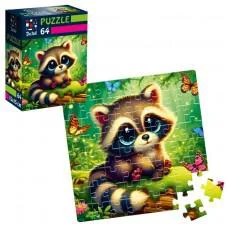 Пазли De.tail Єнот з метеликами, 64 деталі, DT1234-12