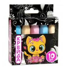 Крейда олівець, 10 штук, різнокольорова, Стратег