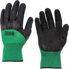 Рукавички робочі зелені прогумовані 81458, 4 шт в уп