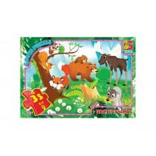 Пазлы Учимся с удовольствием Лесные жители, 35 элементов