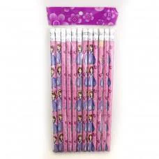 Олівець графітовий SFL, HB, з гумкою, 2.0 мм, 12 шт.