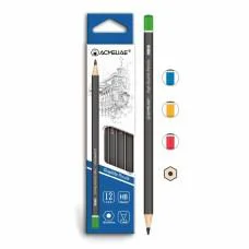 Олівець Acmeliae, HB, 2.2 мм, з гумкою, 12 шт.