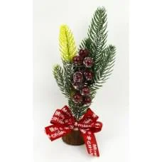 Декор новорічний Ялинкова гілка з ягодами 27 см 6527-P4230 Декор новорічний Ялинкова гілка з ягодами 27 см 6527-P4230