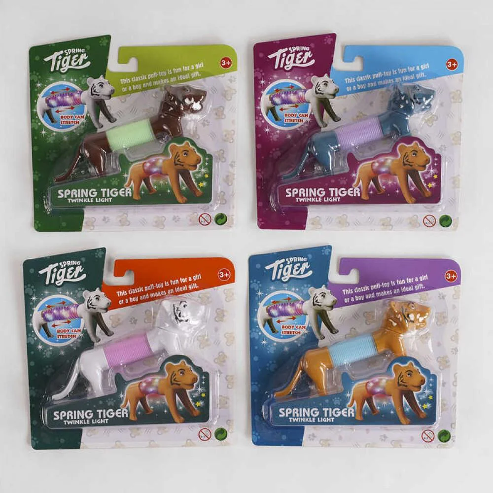 Развивающая сенсорная игрушка Jia Yue Toys Тигр Pop Tube, антистресс, гофра, светится, SS7029 (в ассортименте)