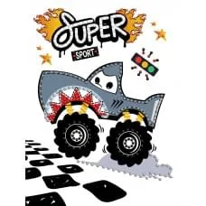 Алмазна мозаїка вибіркова Машина-акула 15×20 см AMV1230