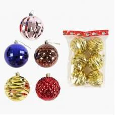 Новорічні прикраси кульки 6 шт D=8 см (В асортименті) C67743