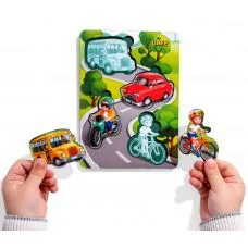 Дерев'яний пазл "Транспорт - 2" (фон із підказкою), 16*12*0,6см