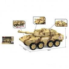 Танк инерционный, WY1105B, подвижная башня с трещоткой, масштаб 1:16, подсветка, звуковые эффекты