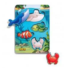 Вкладиші "Морські тварини - 2" (фон із підказкою), 16*12*0,6см
