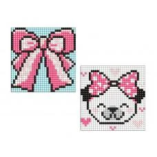 Набір з алмазною мозаїкою на самоклеючій основі для дітей Бантик, 9x9 см, AMS1055