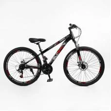 Велосипед Спортивний Corso 26" дюймів «GLOBAL» рама сталева 13’’, обладнання Saiguan 21 швидкість, зібран на 75% /1/ (GL-26608)