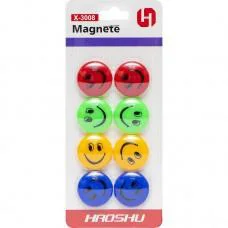 Магнит для доски Смайлик X-3008, 3 см, 8 шт.