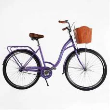 Велосипед міський Corso «FORTUNA» 28`` + КОШИК одношвидкісний, сталева рама 20``, корзина, багажник /1/ (FR-28698)