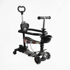 Самокат 5в1 Best Scooter, із додатковими колесами, захисний бампер, PU колеса зі світлом, LS-82755