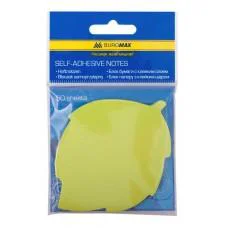 Блок для заметок Листья, 50 листов, неон, 3 шт. в упаковке (в ассортименте)