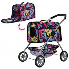 Коляска для перевезення тварин, довжина 60 см, висота ручки 60 см, кошик, 4 колеса