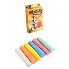 Мел для рисования на асфальте большой, 6 шт., украинский/русский, Danko Toys