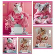 Зошити учнівські 18 аркушів клітинка Тверда Pink Power, 20 шт. в упаковці