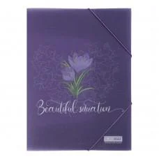 Папка на гумках, А4, матовий непрозорий пластик, Arabeski, фіолетовий