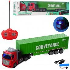 Трейлер радіокерований, на акумуляторі, 34.5 см, 1:48, світло, гумові колеса, AH999K-4D