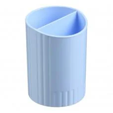 Склянка для письмового приладдя Pastel, кругла, на два відділення, блакитна