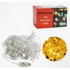 Гірлянда-штора на USB жовте світло, світлові ефекти