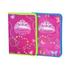 Тека на блискавці з глітером, А4, 380 мкм, Princess' Jewelry (В асортименті)