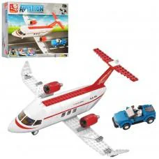 Конструктор SLUBAN Авиация Самолет, 275 деталей, фигурки, 33x28.5x6.5 см