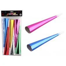 Набір трубочок-свистків кольорових фольгованих 30 см 6 шт 1698-5(117745)