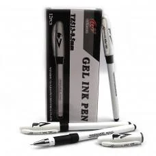 Ручка гелевая Tianjiao, 0.5 мм, черная, грип, 12 шт.