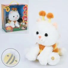 Кіт, 22 см, музика, повтор, танцює, реагує на бджілку, плюш, на батарейках, 26.5x30x17 см