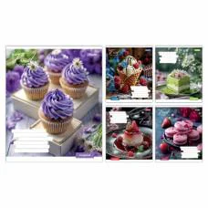 Зошити учнівські 48 аркушів клітинка 1B Bright Food, 10 шт. в упаковці