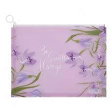 Папка-конверт на zip-блискавці, А4, матовий напівпрозорий пластик, Arabeski, лавандовий