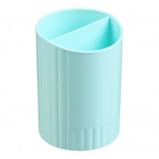Склянка для письмового приладдя Pastel, кругла, на два відділення, м’ятна