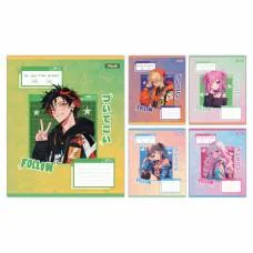Зошити учнівські 18 аркушів лінія 1B Follow Anime, 25 шт. в упаковці