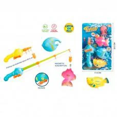 Риболовля магнітна, 1 вудка, 3 рибки, на листі, 18x28.5x6 см, 853 (В асортименті)