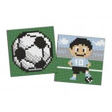 Набір з алмазною мозаїкою на самоклеючій основі для дітей Спорт Футбол, 2 шт. 9x9 см, AMS1101