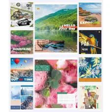 Зошити учнівські 60 аркушів клітинка Тверда 31601 Мікс 6, 10 шт. в упаковці